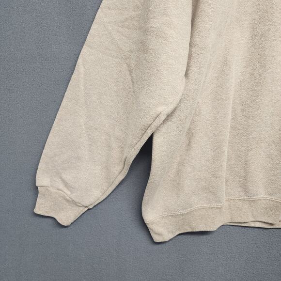 Vintage Granny Sweatshirt Womens Large Tan Embroidered Crewneck Lee Heavyweight - Picture 10 of 15